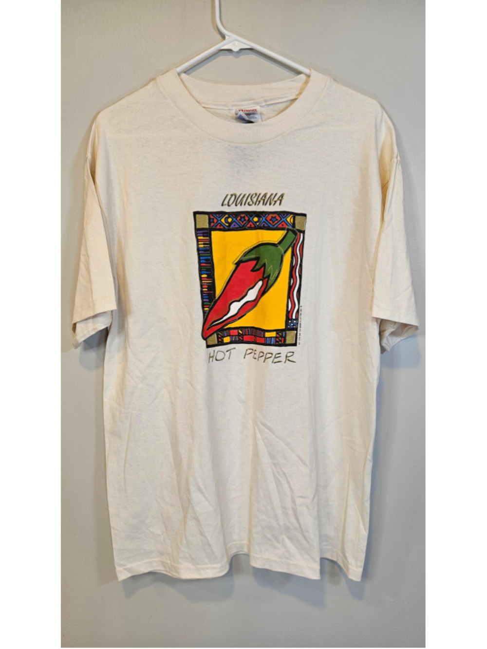 Vintage 1997 Louisiana Hot Pepper T Shirt L NWT Hanes Deadstock New Orleans